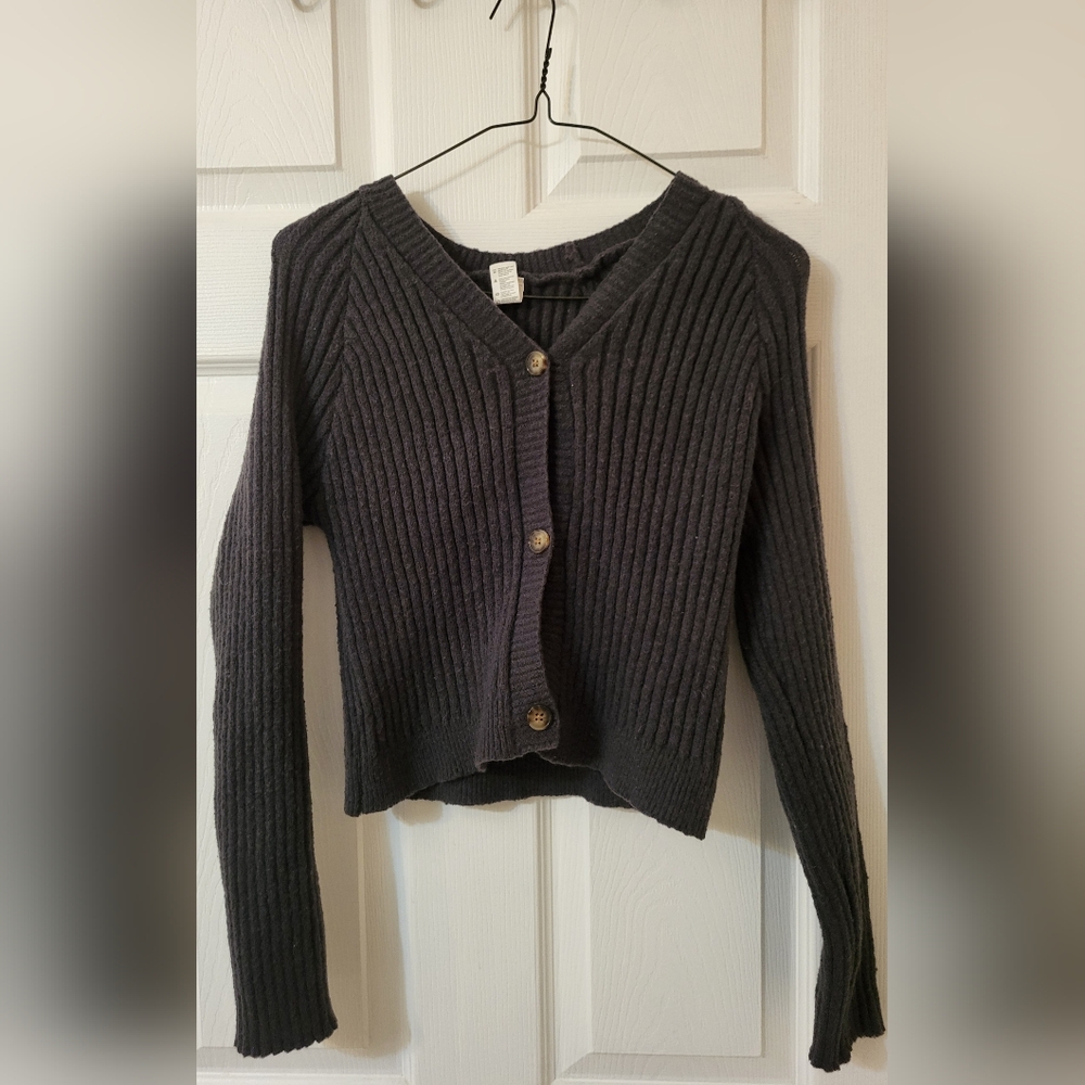 Kid's Black Ribbed Sweater & Pants Set